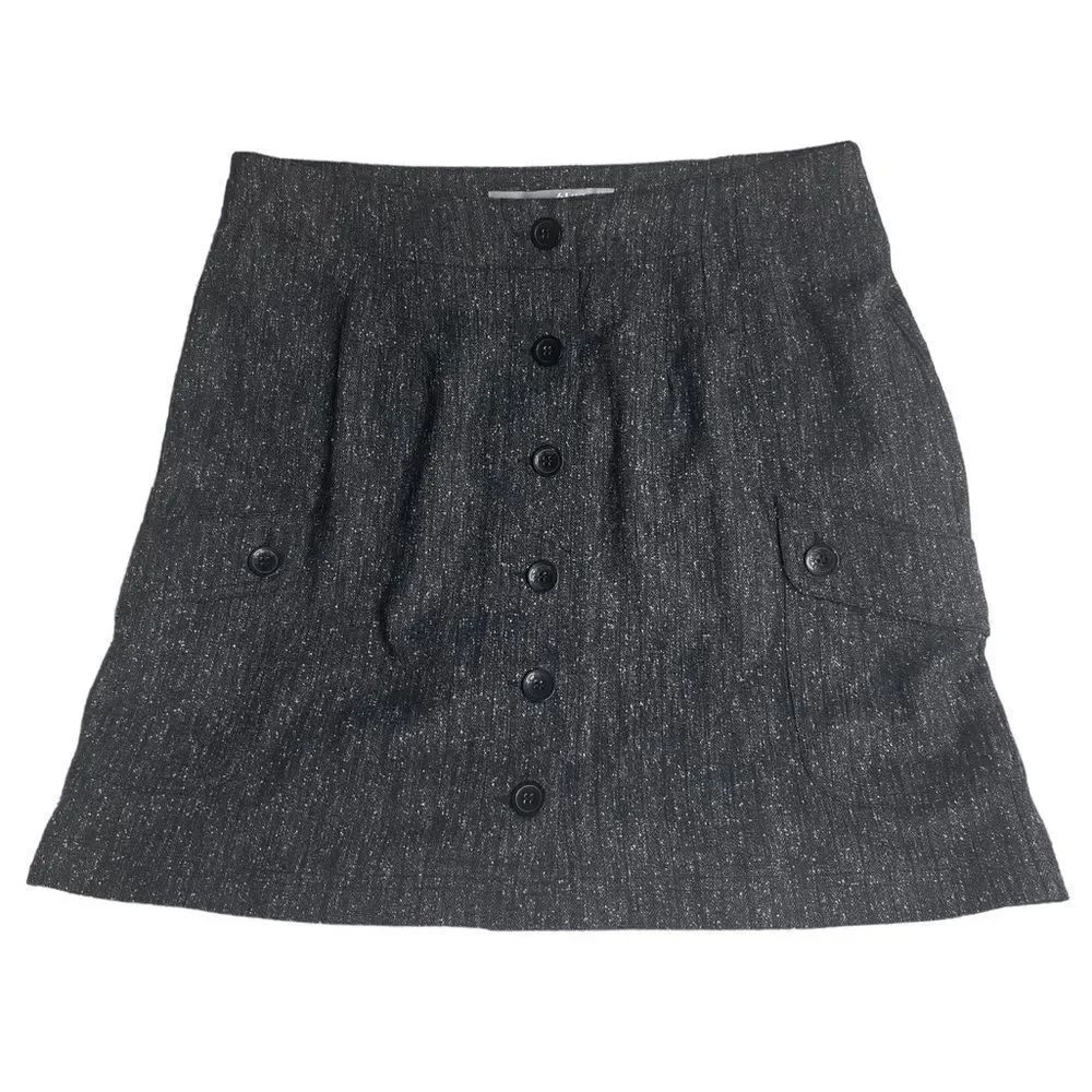 Lija Wm’s Sz 10 Black Speckled Pockets Button Detail Golf Athletic Skort Skirt